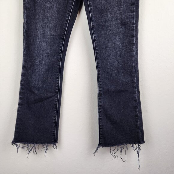 Gap High Rise Kick Fit Flare Raw Hem Jeans in Washed Black sz 23/000P - Picture 6 of 13